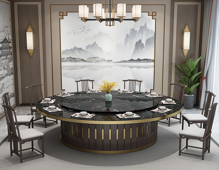 輕奢簡(jiǎn)約大理石電動(dòng)餐桌