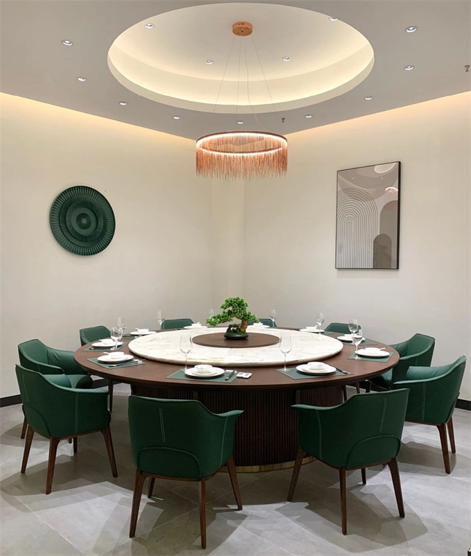 新中式實(shí)木電動(dòng)餐桌